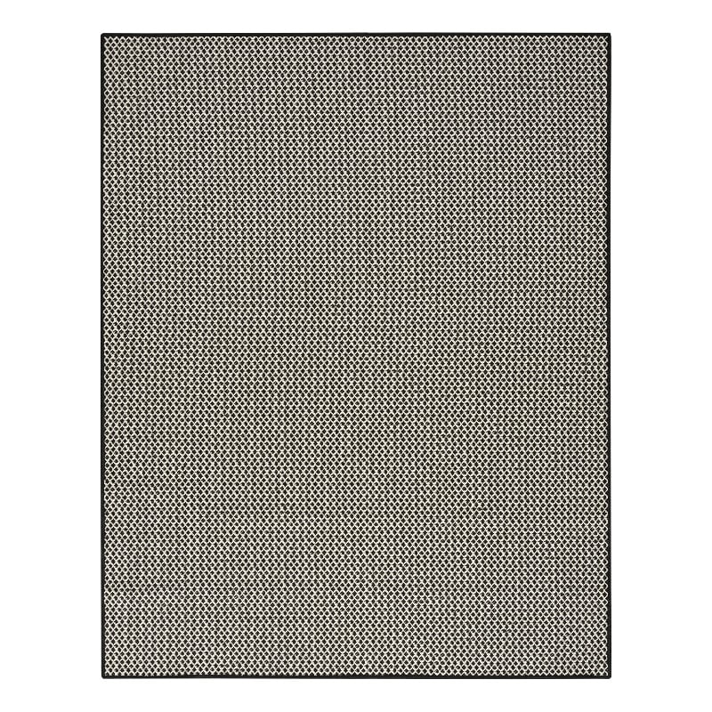 Nourison Courtyard 9' x 12' Black White Fabric Area Rug