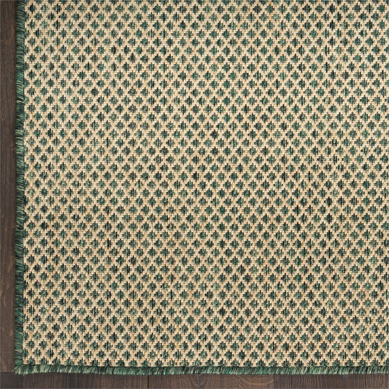 Nourison Courtyard 9' x 12' Green Fabric Area Rug