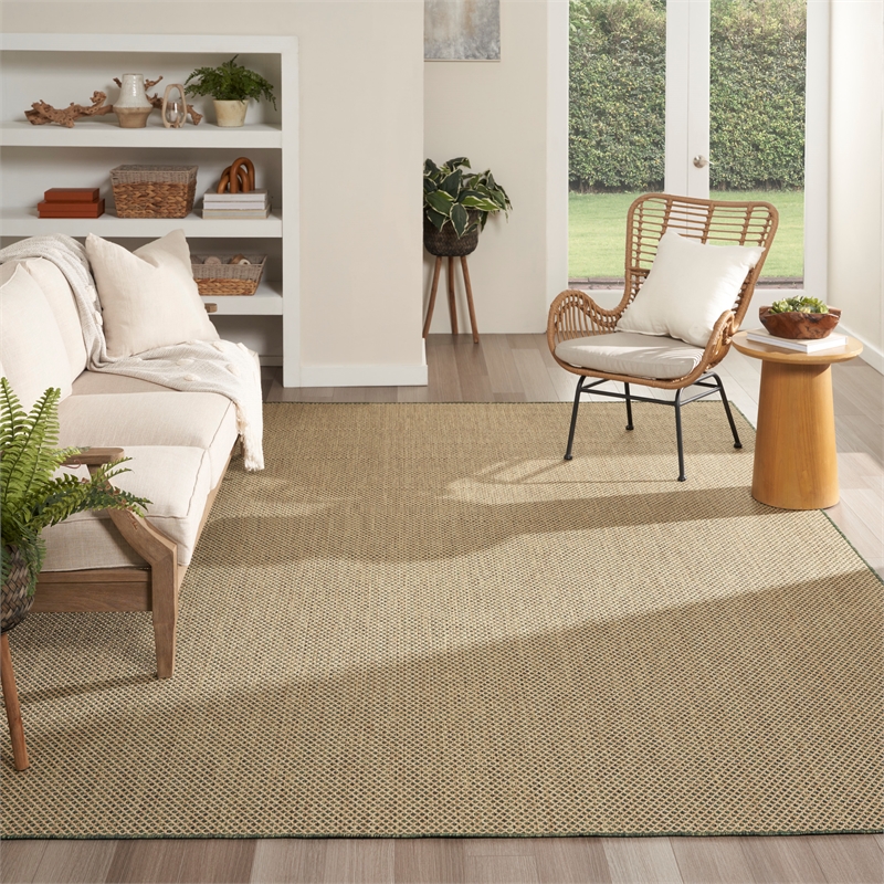 Nourison Courtyard 9' x 12' Green Fabric Area Rug