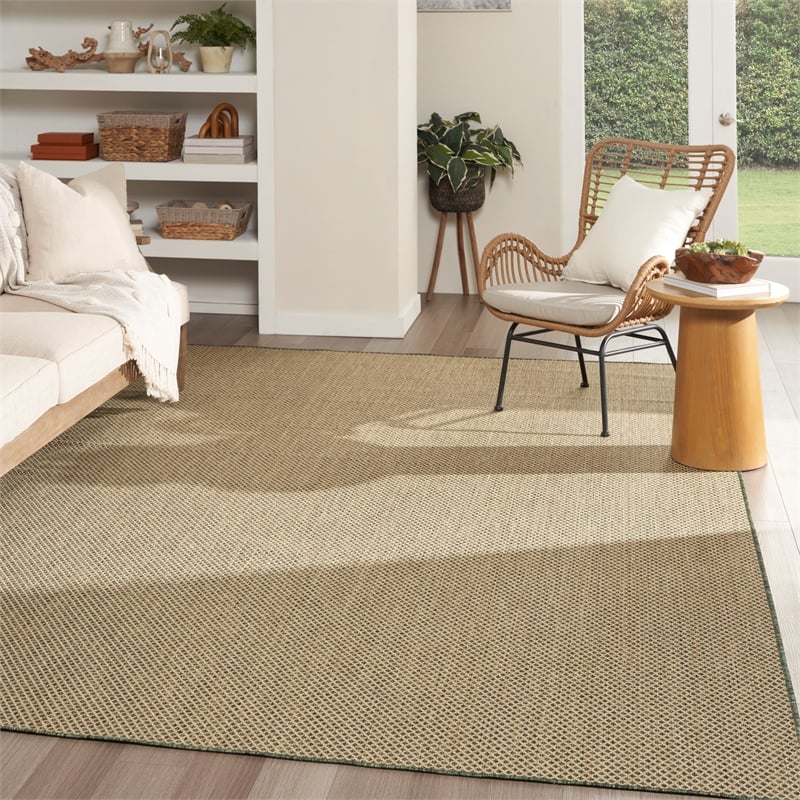 Nourison Courtyard 10' x 14' Green Fabric Area Rug