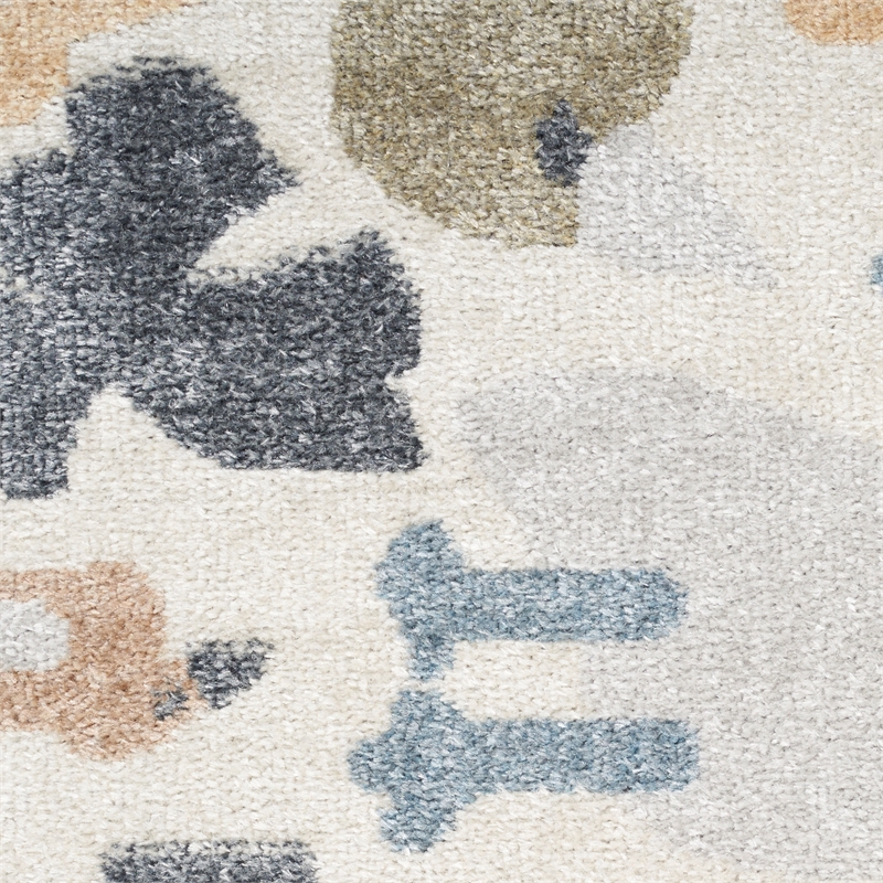Nourison Astra Machine Washable 2' x 4' Ivory Fabric Area Rug