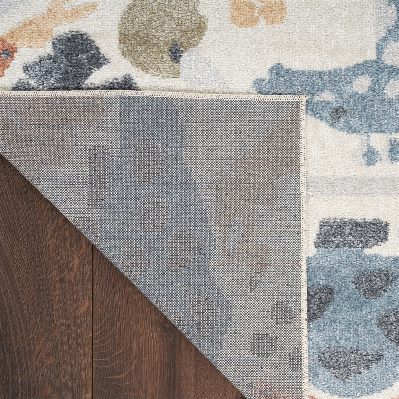 Nourison Astra Machine Washable 2' x 4' Ivory Fabric Area Rug