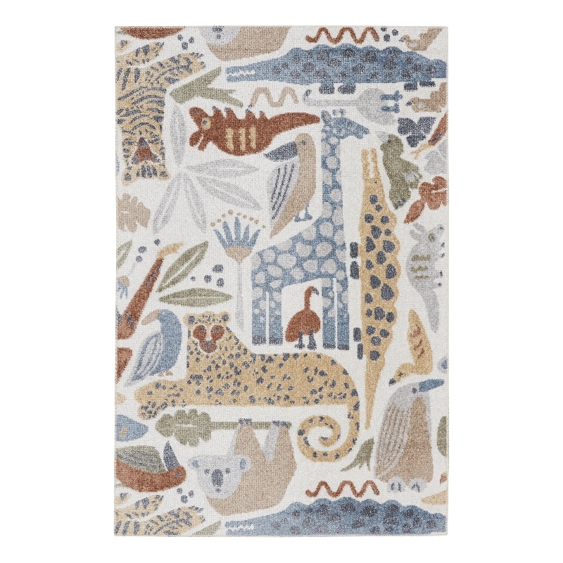 Nourison Astra Machine Washable 2' x 4' Ivory Fabric Area Rug