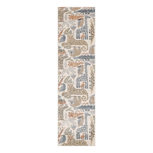 Nourison Astra Machine Washable 8' Runner Ivory Fabric Area Rug