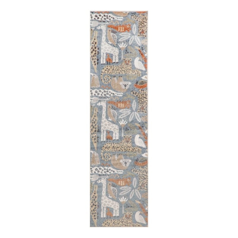 Nourison Astra Machine Washable 6' Runner Multi-Color Fabric Area Rug