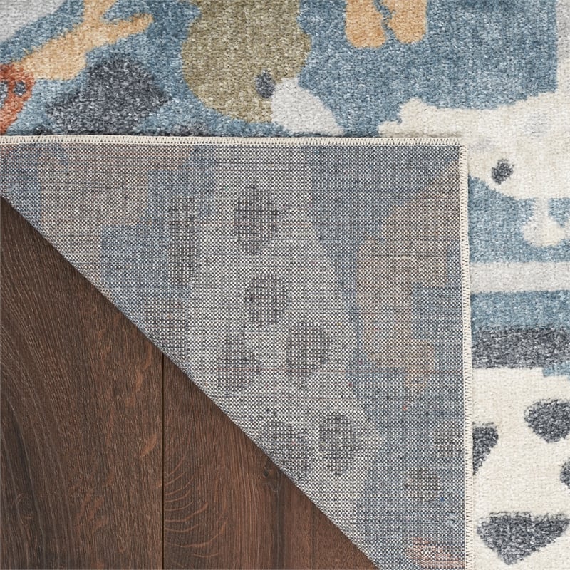 Nourison Astra Machine Washable 2' x 4' Multi-Color Fabric Area Rug