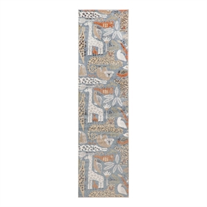 Nourison Astra Machine Washable 8' Runner Multi-Color Fabric Area Rug