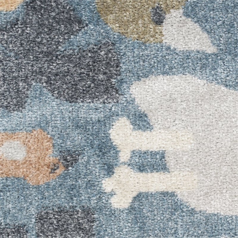 Nourison Astra Machine Washable 4' x Round Multi-Color Fabric Area Rug