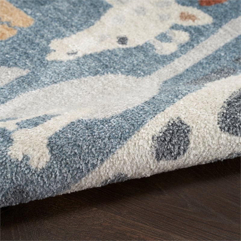 Nourison Astra Machine Washable 4' x Round Multi-Color Fabric Area Rug