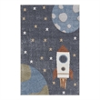 Nourison Astra Machine Washable 2' x 4' Sky Blue Fabric Area Rug