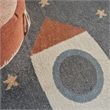 Nourison Astra Machine Washable 4' x Round Sky Blue Fabric Area Rug