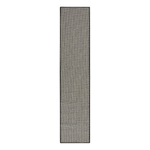 Nourison Courtyard 8' Runner Black White Fabric Area Rug