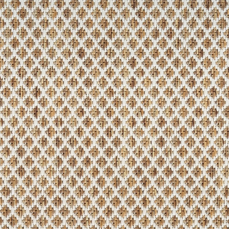 Nourison Courtyard 6' Runner Jute Ivory Fabric Area Rug