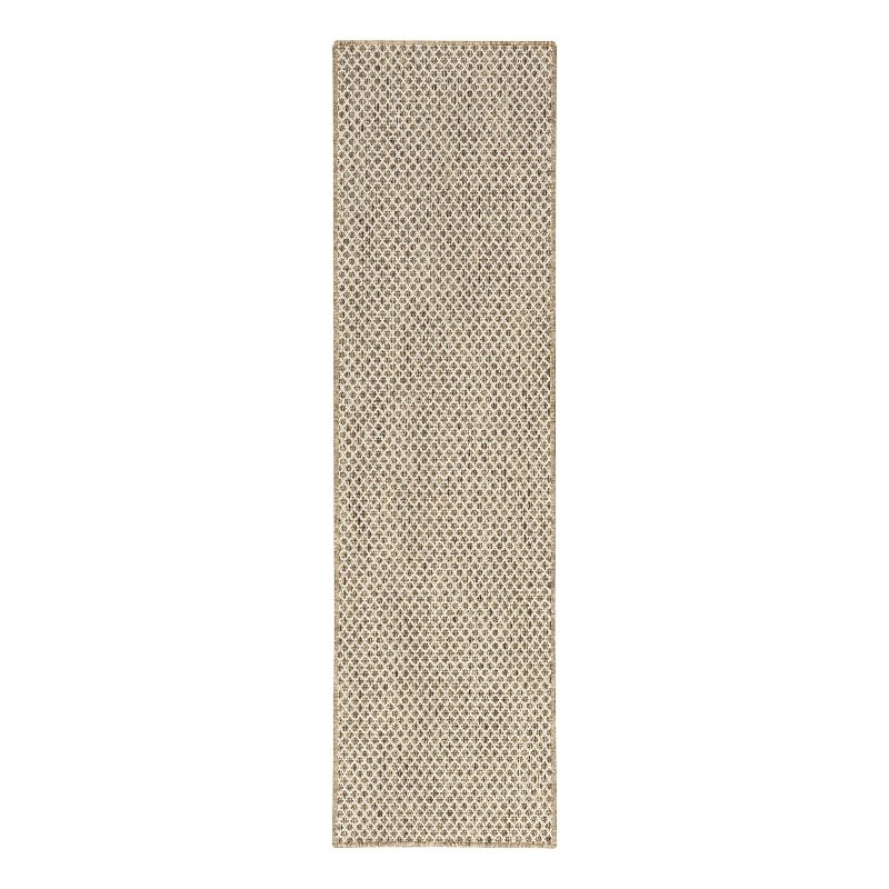 Nourison Courtyard 6' Runner Jute Ivory Fabric Area Rug