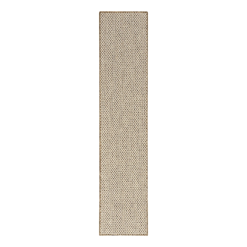 Nourison Courtyard 8' Runner Jute Ivory Fabric Area Rug