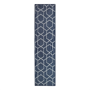 Nourison Horizon 6' Runner Navy Fabric Area Rug