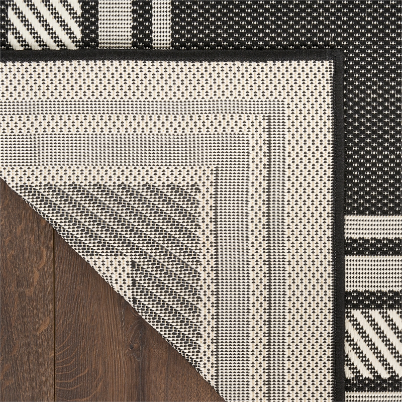 Nourison Horizon 6' Runner Black Fabric Area Rug