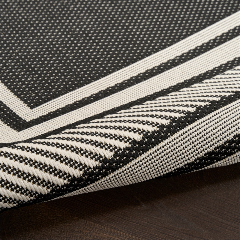 Nourison Horizon 6' Runner Black Fabric Area Rug