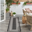 Nourison Horizon 6' Runner Black Fabric Area Rug