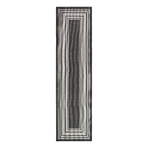 Nourison Horizon 6' Runner Black Fabric Area Rug