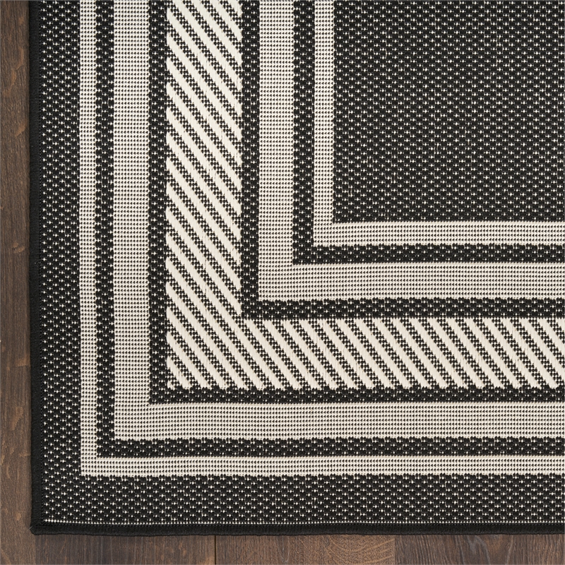 Nourison Horizon 5' x 7' Black Fabric Area Rug