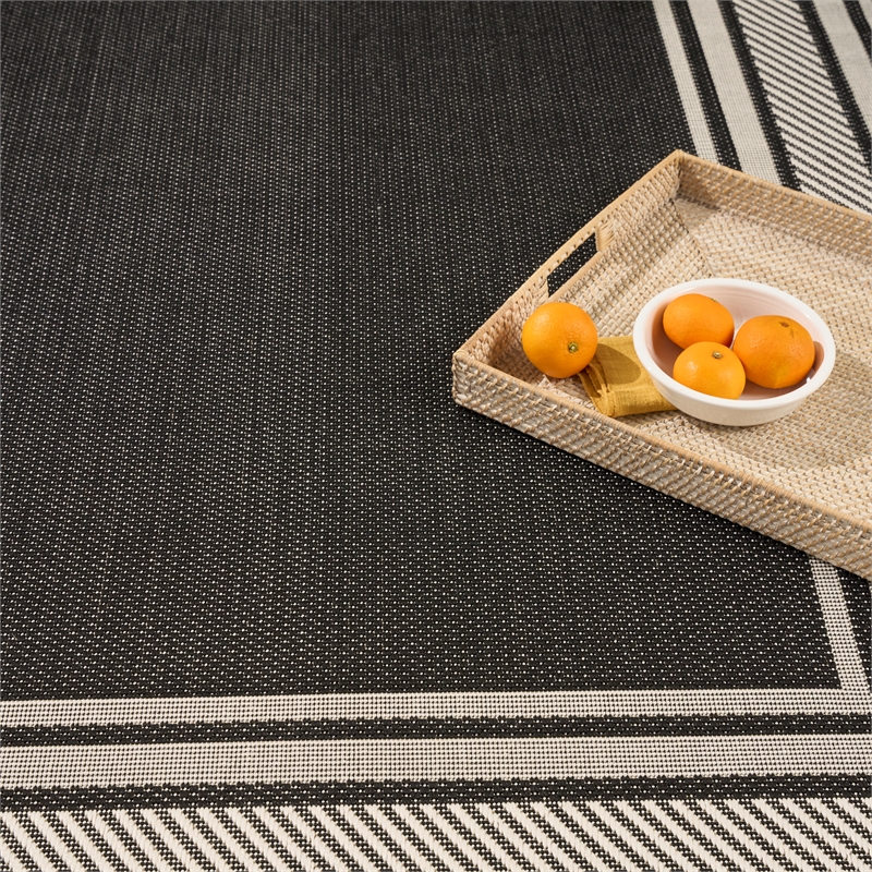 Nourison Horizon 5' x 7' Black Fabric Area Rug