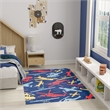 Nourison Imagination 5' x 7' Navy Multi-Color Fabric Area Rug