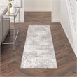 Nourison Grafix 6' Runner Gray Fabric Area Rug