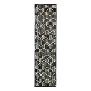 Nourison Horizon 6' Runner Charcoal Fabric Area Rug