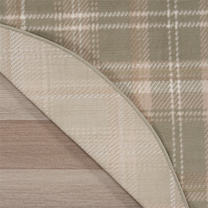 Nourison Grafix 8' x Round Olive Fabric Area Rug