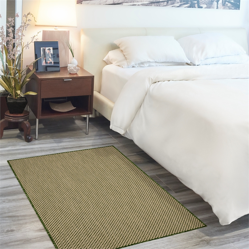 Nourison Courtyard 2' x 3' Green Fabric Area Rug