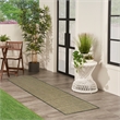 Nourison Courtyard 6' Runner Green Fabric Area Rug