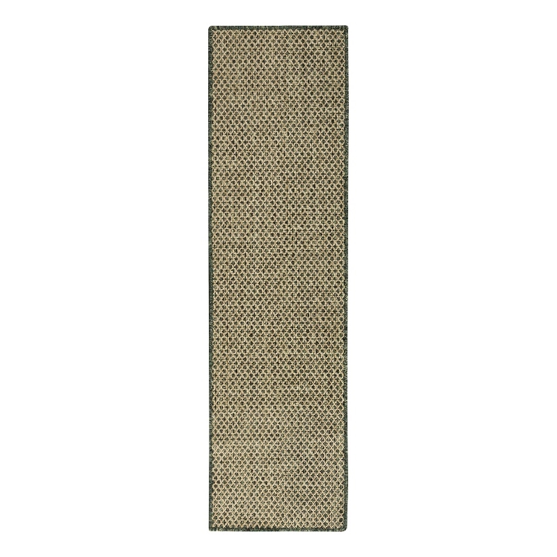 Nourison Courtyard 6' Runner Green Fabric Area Rug