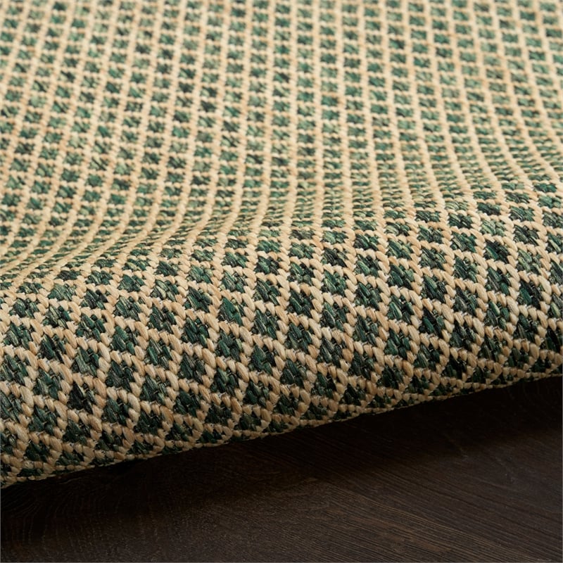 Nourison Courtyard 5' x 7' Green Fabric Area Rug