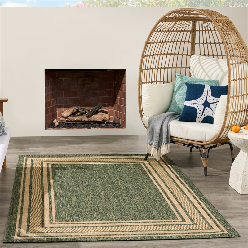 Nourison Horizon 4' x 6' Green Fabric Area Rug