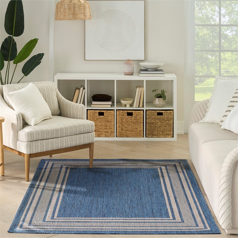 Nourison Horizon 4' x 6' Denim Fabric Area Rug