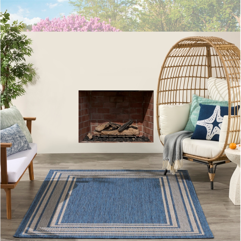 Nourison Horizon 4' x 6' Denim Fabric Area Rug