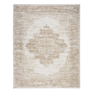 Nourison Grafix 4' x 6' Ivory Beige Fabric Area Rug