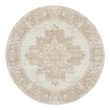 Nourison Grafix 8' x Round Ivory Beige Fabric Area Rug