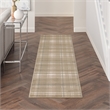 Nourison Grafix 6' Runner Taupe Fabric Area Rug