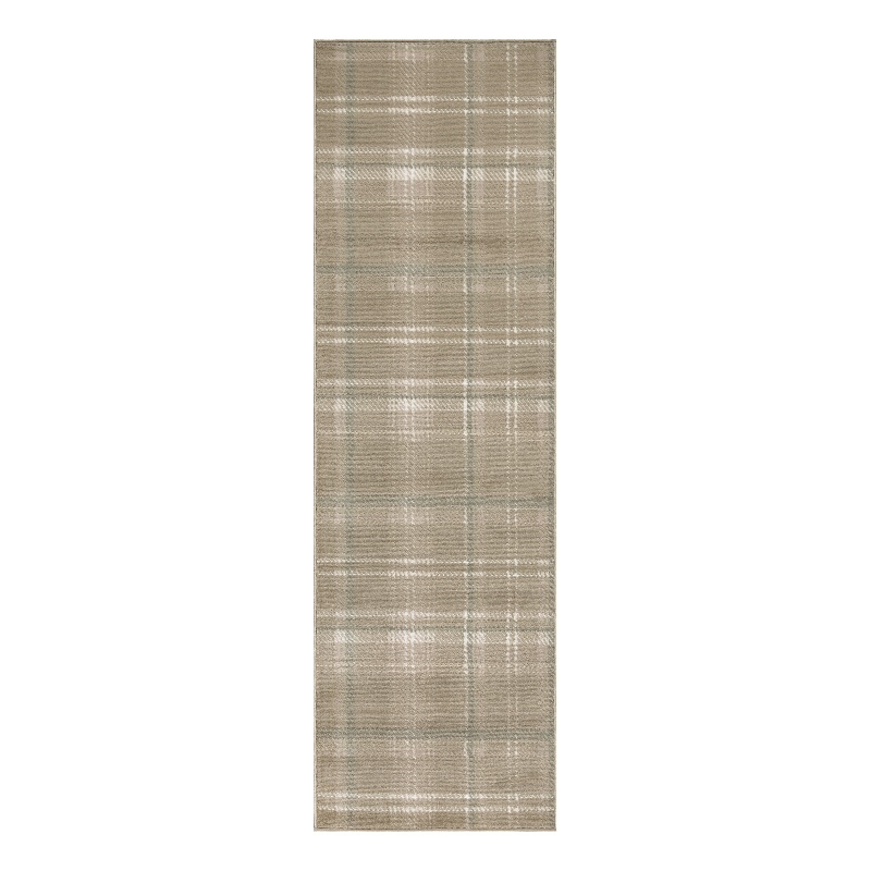 Nourison Grafix 6' Runner Taupe Fabric Area Rug