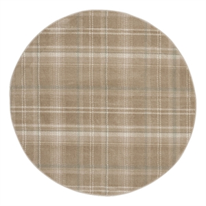 Nourison Grafix 5' x Round Taupe Fabric Area Rug