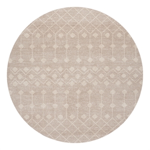 Nourison Grafix 5' x Round Beige Fabric Area Rug