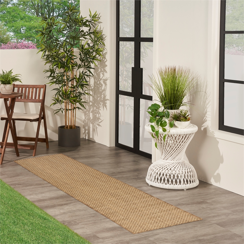 Nourison Courtyard 6' Runner Jute Fabric Area Rug