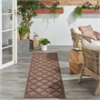 Nourison Easy Care 6' Runner Brown Fabric Area Rug