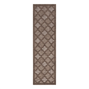Nourison Easy Care 6' Runner Brown Fabric Area Rug