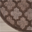 Nourison Easy Care 4' x Round Brown Fabric Area Rug