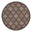 Nourison Easy Care 4' x Round Brown Fabric Area Rug