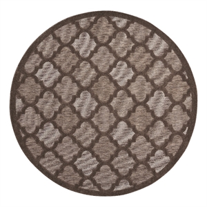 Nourison Easy Care 8' x Round Brown Fabric Area Rug