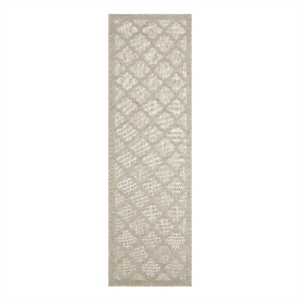 Nourison Easy Care 6' Runner Cream Fabric Area Rug